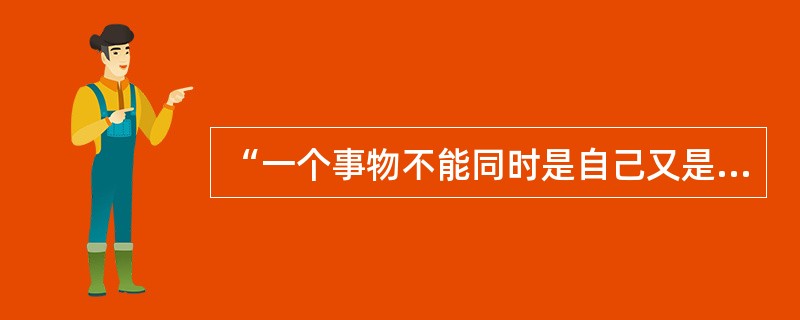 “一个事物不能同时是自己又是别人的东西”，这是（）