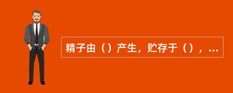 精子由（）产生，贮存于（），射精时，精子可经（）、（）、和（）排出体外。