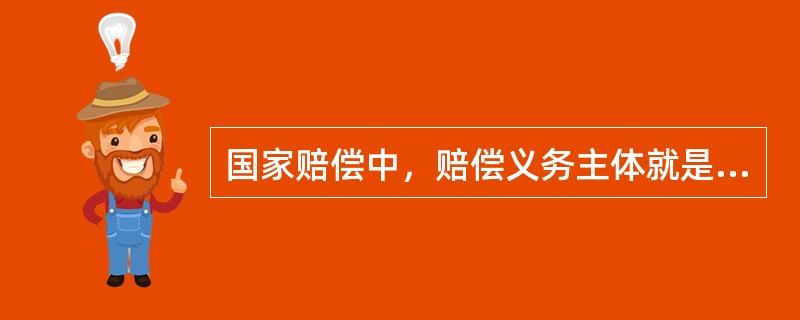 国家赔偿中，赔偿义务主体就是赔偿责任主体。