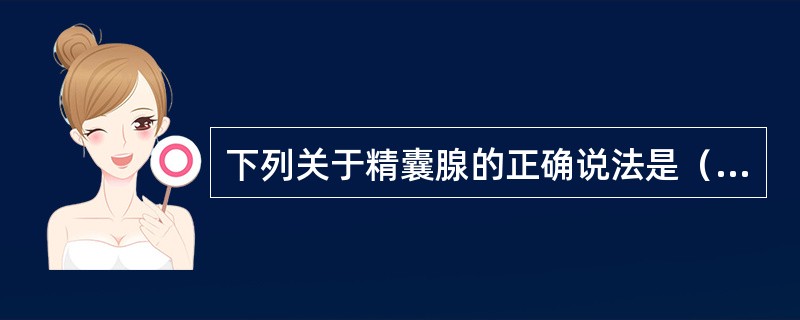 下列关于精囊腺的正确说法是（）。