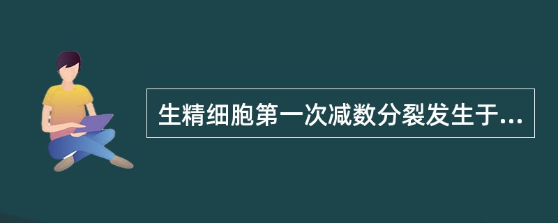 生精细胞第一次减数分裂发生于下述哪一过程？（）