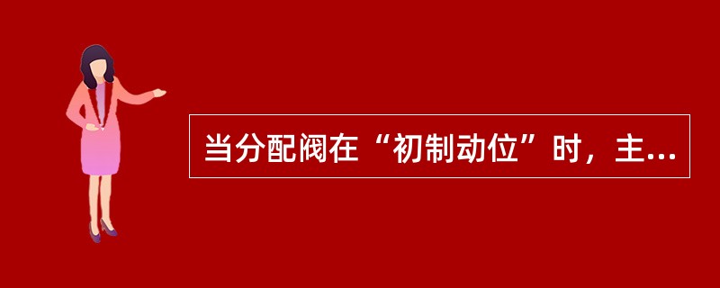 当分配阀在“初制动位”时，主阀部开通制动管到（）通路。