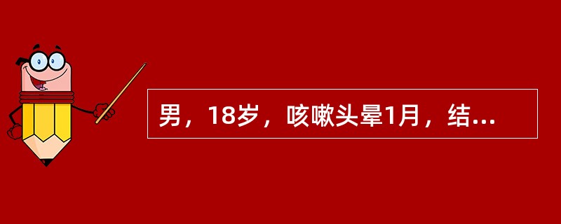 男，18岁，咳嗽头晕1月，结合胸片和CT检查，最可能的诊断是（）