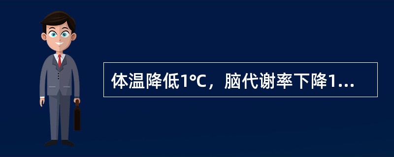 体温降低1℃，脑代谢率下降1～2%。