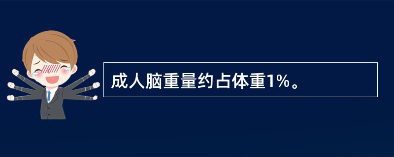 成人脑重量约占体重1%。