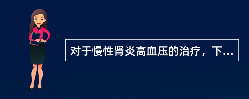 对于慢性肾炎高血压的治疗，下列哪项是错误的（）