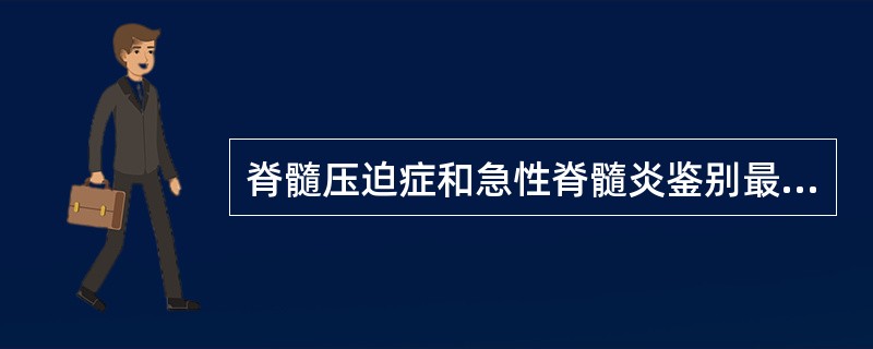 脊髓压迫症和急性脊髓炎鉴别最有价值的是（）