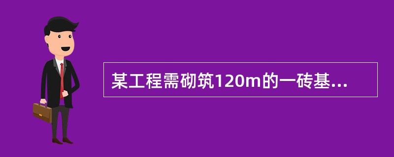 某工程需砌筑120m的一砖基础，计划每天投入22名工人参加施工，如果时间定额为0