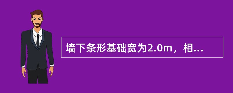 墙下条形基础宽为2.0m，相应于荷载效应准永久组合时基础承受三角形附加应力，Pm