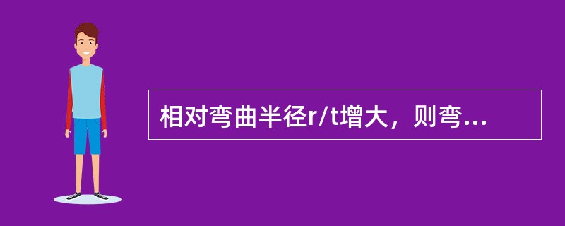 相对弯曲半径r/t增大，则弯曲件的回弹量（）。