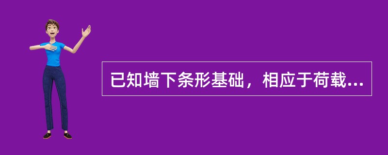 已知墙下条形基础，相应于荷载效应标准组合时中心荷载竖向力标准值为610kN/m，