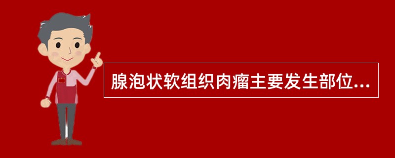 腺泡状软组织肉瘤主要发生部位是（）