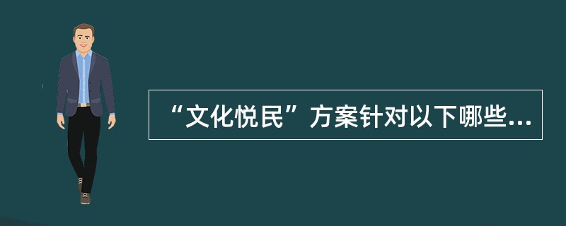 “文化悦民”方案针对以下哪些领域提供金融支持？（）