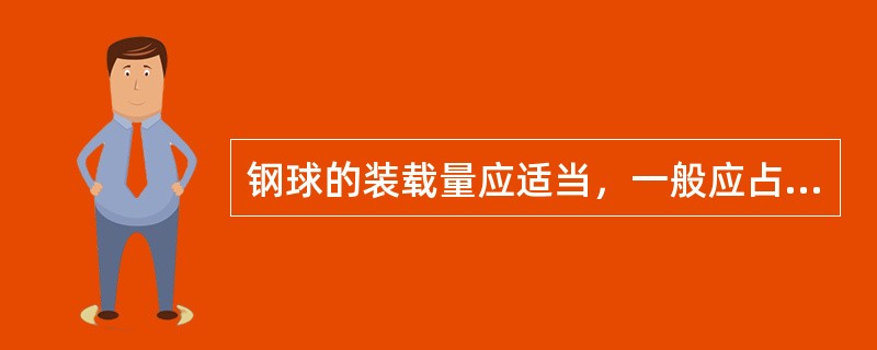 钢球的装载量应适当，一般应占磨煤机圆筒容积的（）。