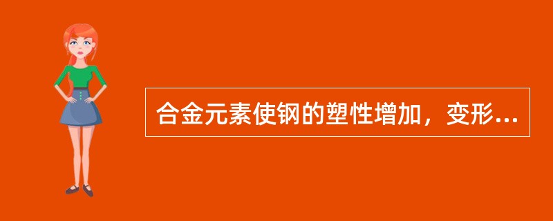 合金元素使钢的塑性增加，变形拉力下降。