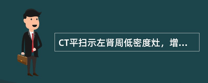 CT平扫示左肾周低密度灶，增强扫描分泌期肾周病灶呈高密度。最可能的诊断是（）