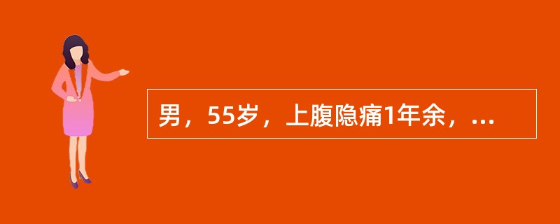 男，55岁，上腹隐痛1年余，进食后缓解，3小时前突发上腹剧痛，剑突下压痛、反跳痛