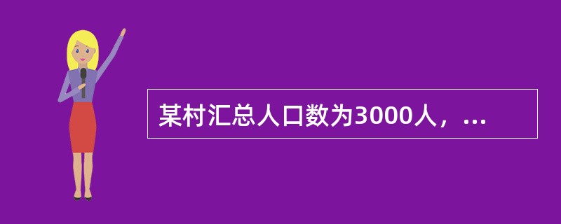 某村汇总人口数为3000人，汇总劳动力数为1800人，其中外出务工劳动力数为10