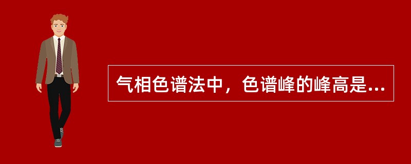 气相色谱法中，色谱峰的峰高是峰的顶点与基线之间的距离。