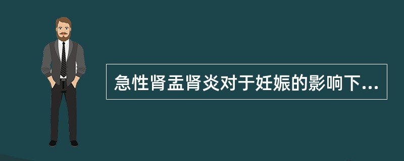 急性肾盂肾炎对于妊娠的影响下列哪项是错误的：