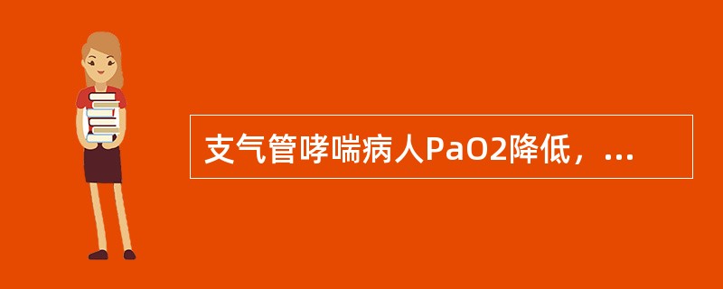 支气管哮喘病人PaO2降低，PaCO2增高提示（）