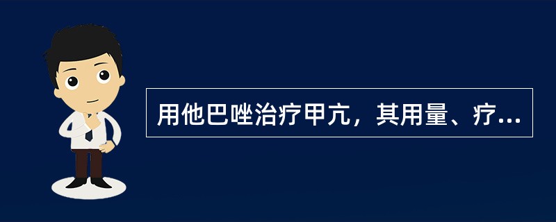 用他巴唑治疗甲亢，其用量、疗程为（）