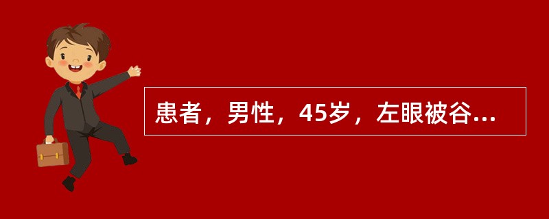 患者，男性，45岁，左眼被谷粒射伤后红、痛、视力下降一月余。眼部检查：左眼视力0