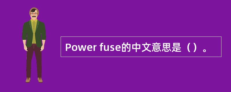 Power fuse的中文意思是（）。