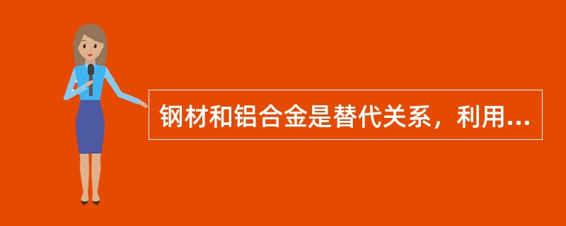 钢材和铝合金是替代关系，利用钢材的销售资料可大体预测铝合金的需求变化。这种预测方