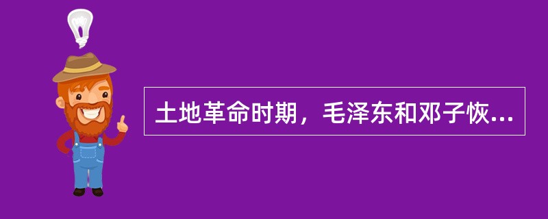 土地革命时期，毛泽东和邓子恢等制定的分配土地原则是（）。