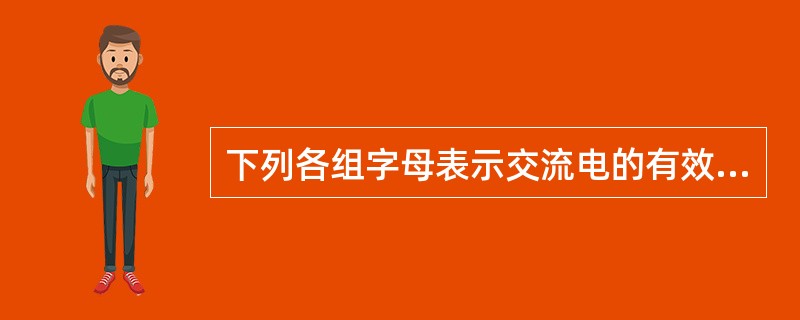 下列各组字母表示交流电的有效值是（）组。