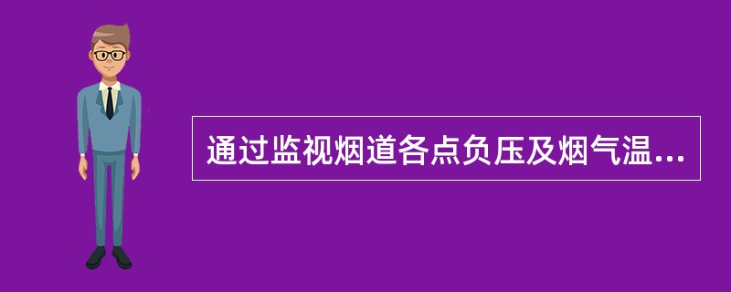 通过监视烟道各点负压及烟气温度的变化，可及时发现（）事故。