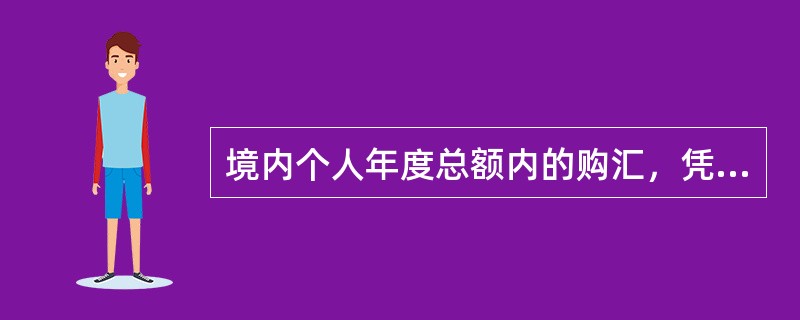 境内个人年度总额内的购汇，凭（）办理