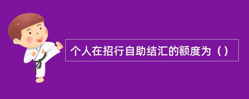 个人在招行自助结汇的额度为（）