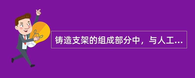 铸造支架的组成部分中，与人工牙起连接作用的是A、大连接体B、支架支点C、邻面板D