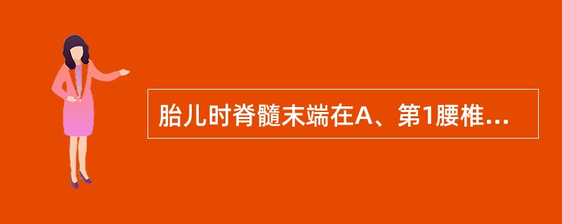 胎儿时脊髓末端在A、第1腰椎下缘B、第2腰椎下缘C、第3腰椎下缘D、第4腰椎下缘