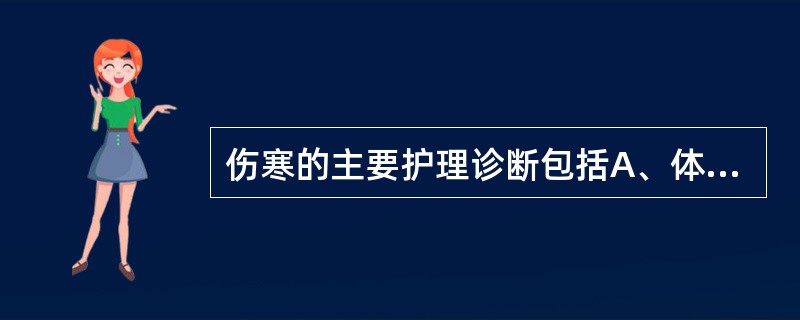 伤寒的主要护理诊断包括A、体温过高B、体液过多C、营养失调D、清理呼吸道无效E、