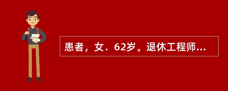 患者，女．62岁。退休工程师，因心前区压榨样疼痛，伴冷汗、恐惧来院急诊，该患者最