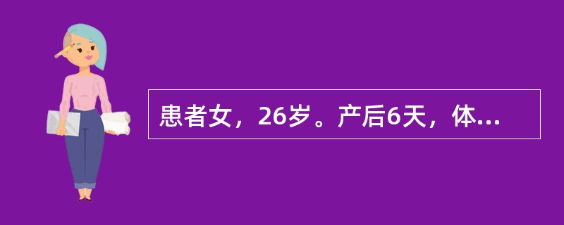患者女，26岁。产后6天，体温40℃。恶露多而混浊，有臭味，子宫复旧不佳，有压痛