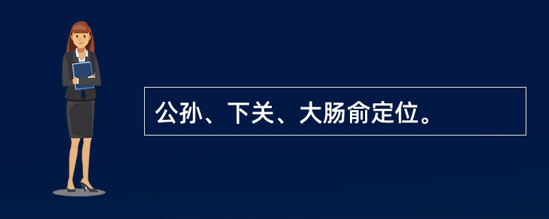 公孙、下关、大肠俞定位。