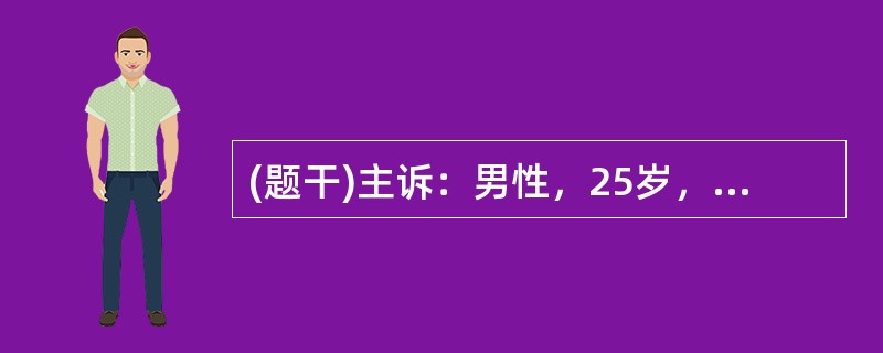 (题干)主诉：男性，25岁，颜面水肿1周。答题要求：请围绕以上主诉，口诉该患者现