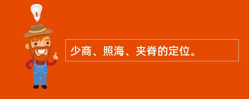少商、照海、夹脊的定位。
