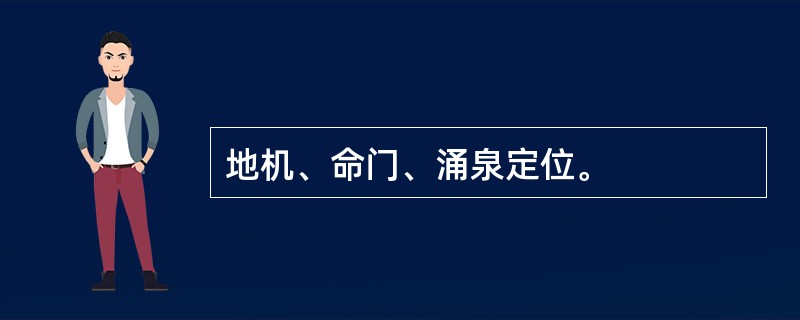 地机、命门、涌泉定位。