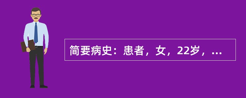 简要病史：患者，女，22岁，右侧胸痛、咳嗽半月，发热72小时。初步诊断：右侧结膜