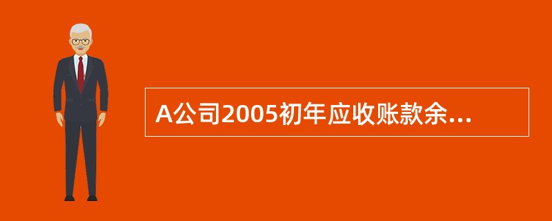 A公司2005初年应收账款余额为3000000元,坏账准备有贷方余额为15000