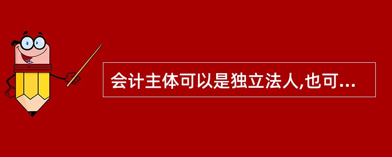 会计主体可以是独立法人,也可以是非法人。()
