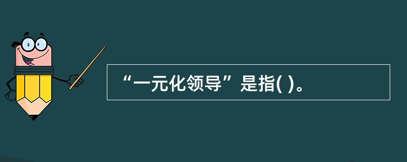 “一元化领导”是指( )。