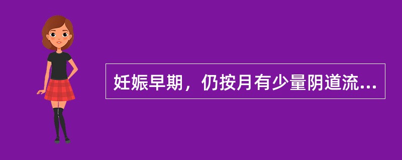 妊娠早期，仍按月有少量阴道流血而无损于胎儿的现象称为A、暗经B、居经C、激经D、