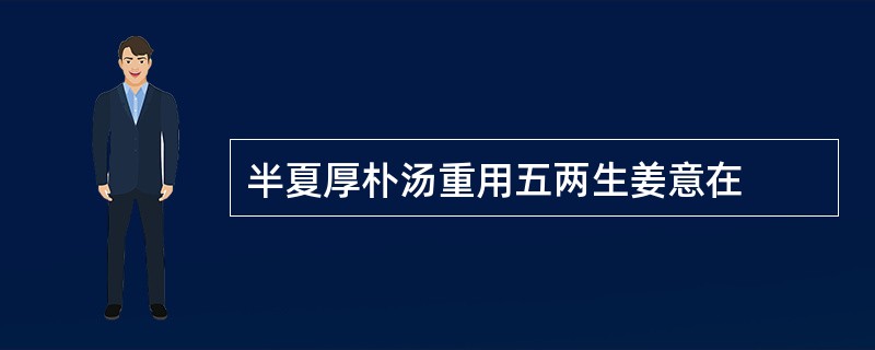 半夏厚朴汤重用五两生姜意在