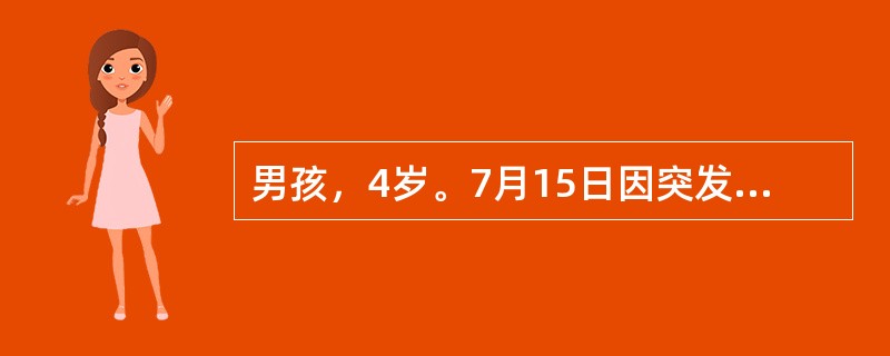 男孩，4岁。7月15日因突发高热、抽搐6小时。体检：体温40℃，血压低。最可能的